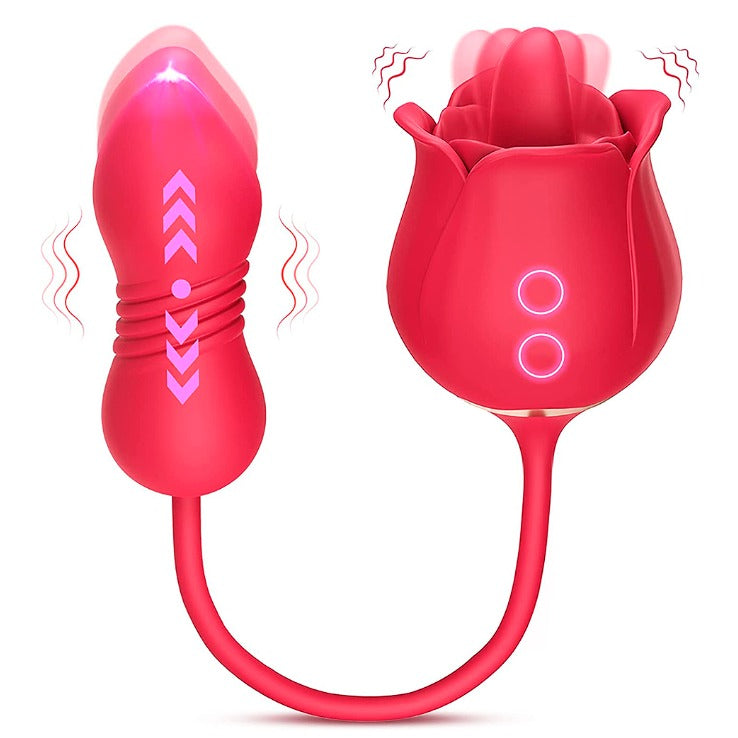 Rosa Flor 3 en 1 Vibradora Clitoris