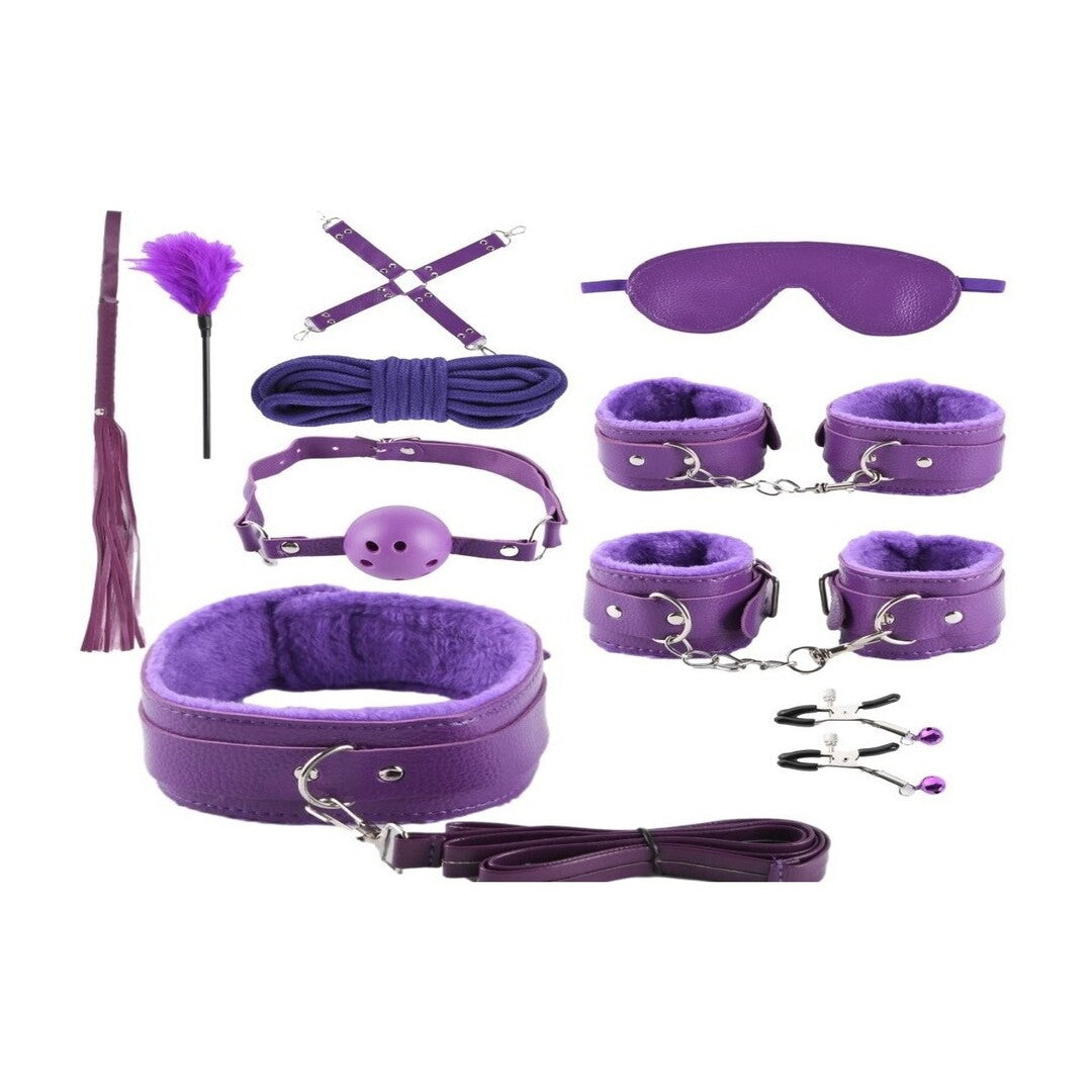 Kit Sadomaso Bondage 10 piezas Purpura