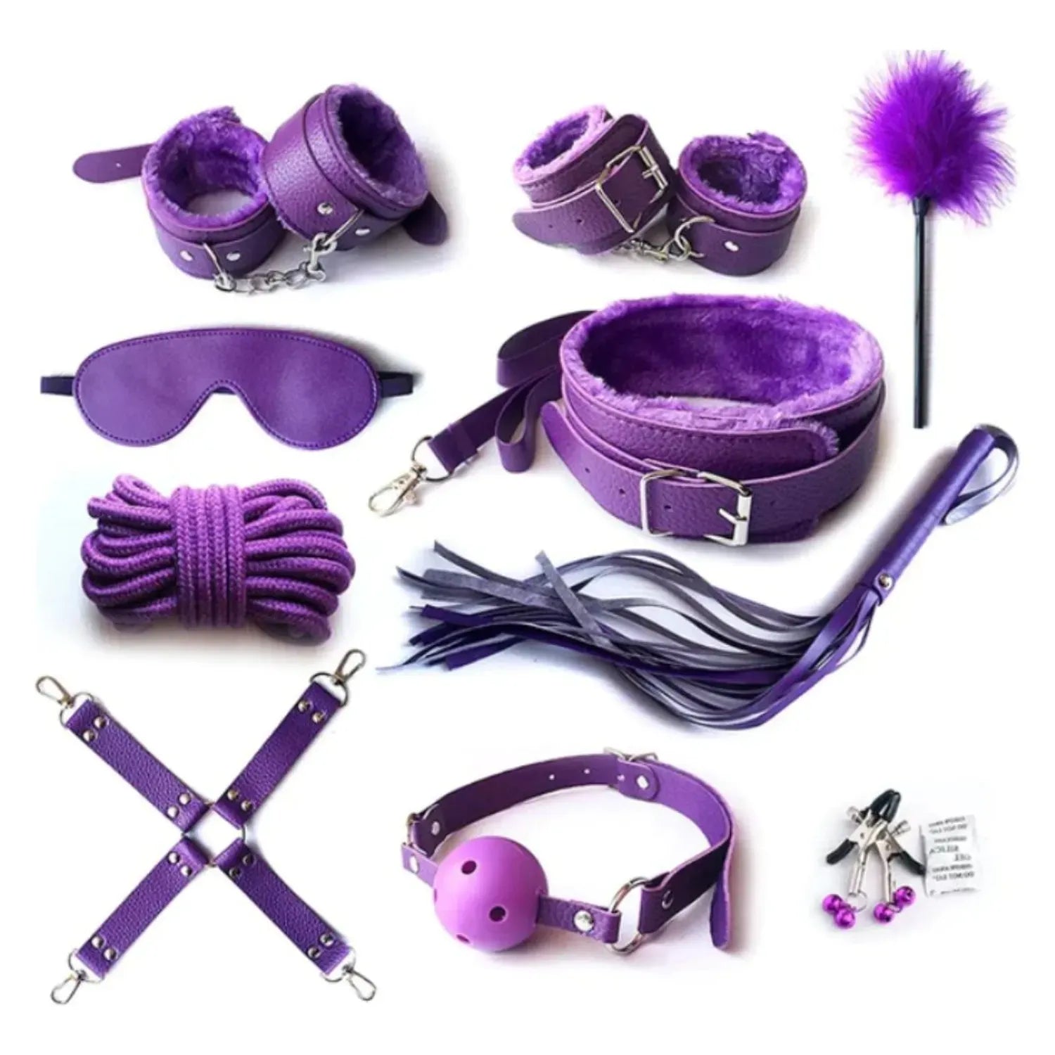 Kit Sadomaso Bondage 8 piezas Purpura